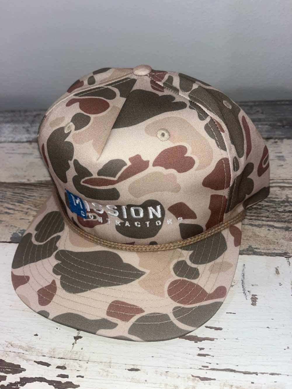 Mission Factory Camo Rope-Trim Snapback Hat - Desert Camo